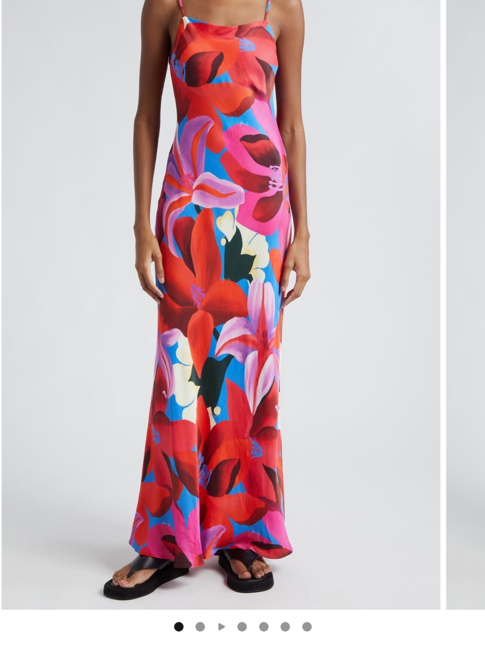 FARM Rio Abstract Print Maxi Dress in Red & Blue Size Medium